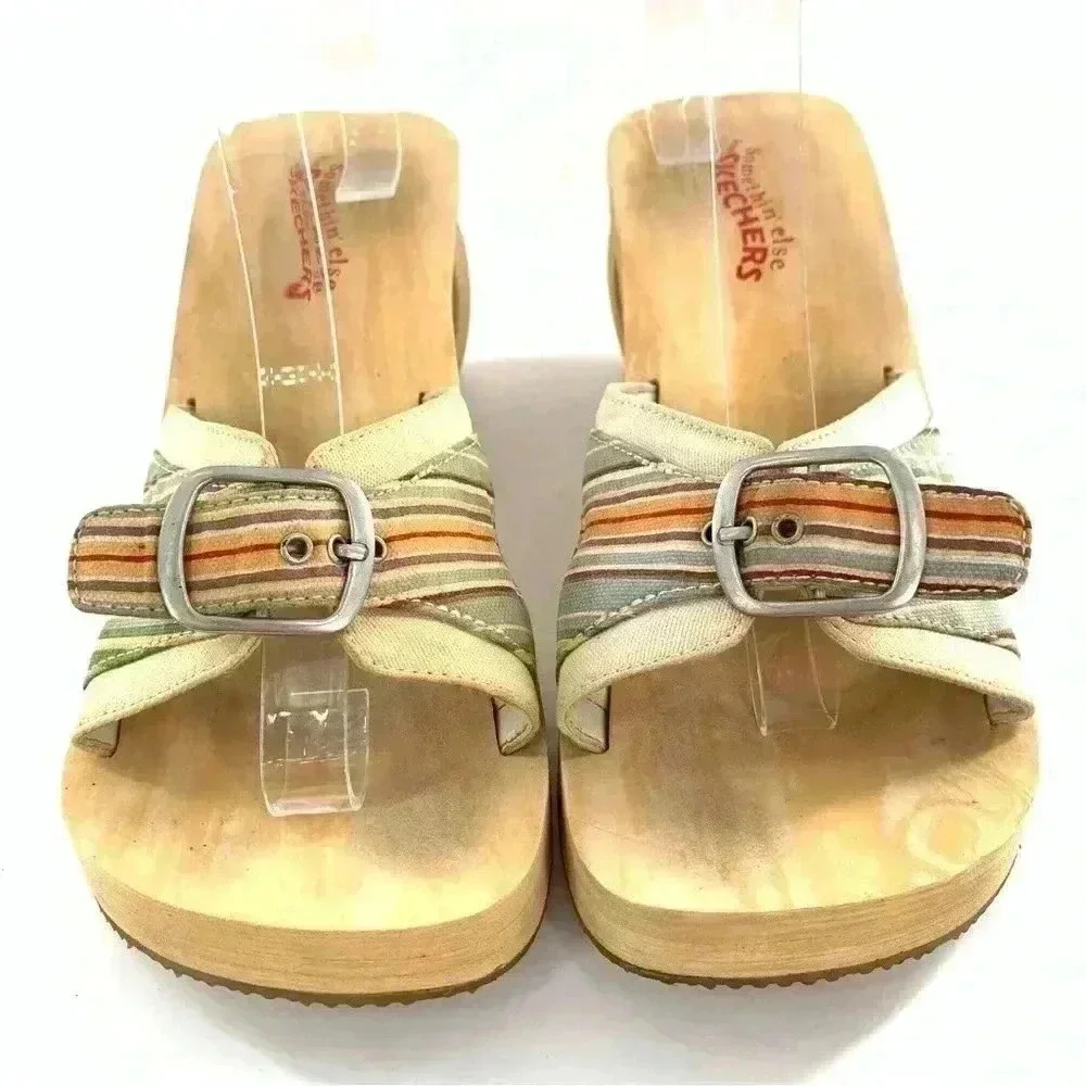Something else from sketchers sandal 10 multicolored canvas foam vintage 90s y2k